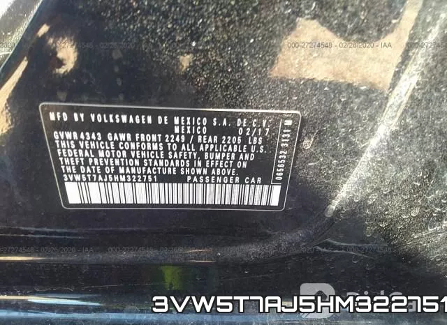 3VW5T7AJ5HM322751 фото 9