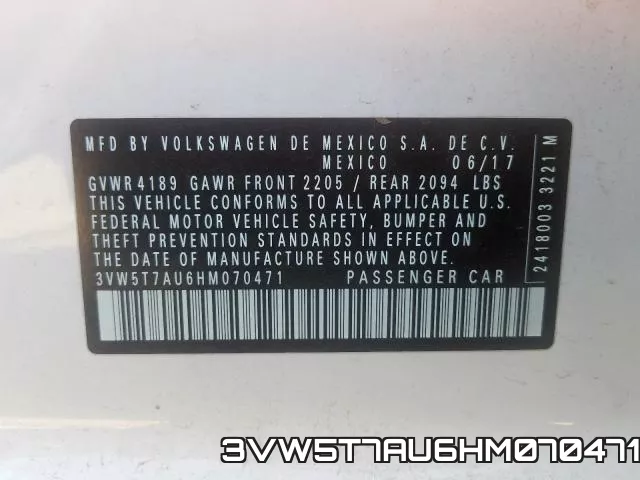 3VW5T7AU6HM070471 фото 2
