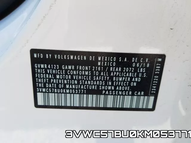 3VWC57BU0KM053771 фото 2