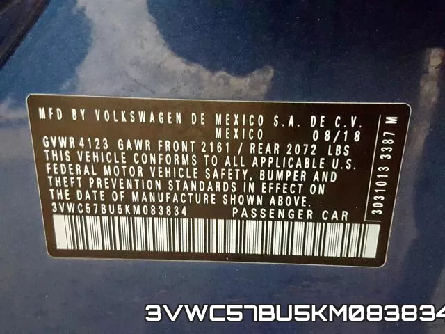 3VWC57BU5KM083834 фото 2