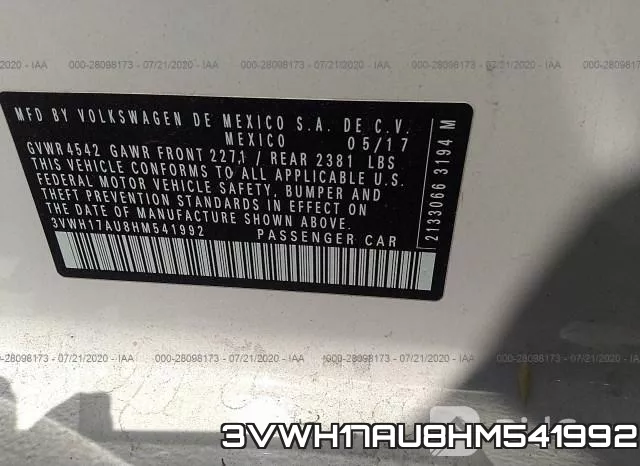 3VWH17AU8HM541992 фото 10