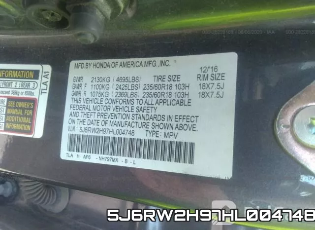 5J6RW2H97HL004748 фото 10
