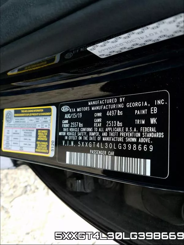 5XXGT4L30LG398669 фото 2