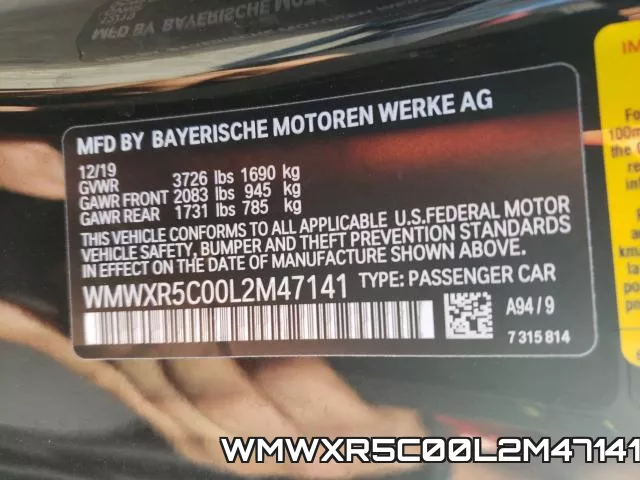 WMWXR5C00L2M47141 фото 2