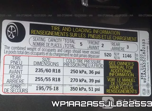 WP1AA2A55JLB22553 фото 10