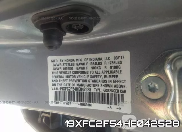 19XFC2F54HE042528 фото 10