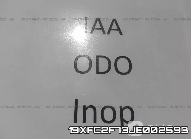 19XFC2F73JE002593 фото 8
