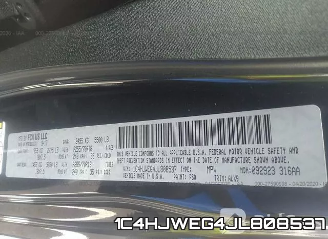 1C4HJWEG4JL808537 фото 10
