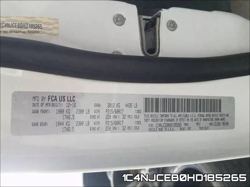 1C4NJCEB0HD185265 фото 2