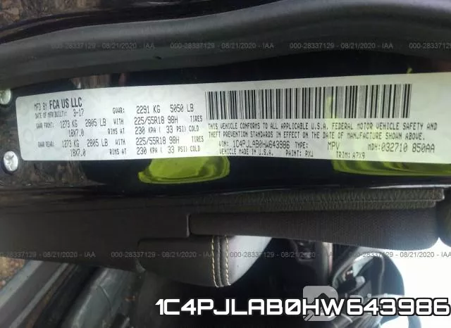 1C4PJLAB0HW643986 фото 10