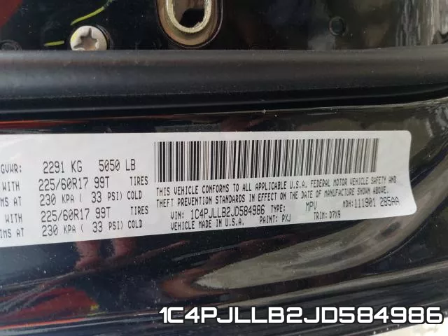 1C4PJLLB2JD584986 фото 2