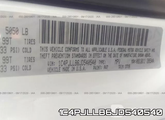1C4PJLLB6JD540540 фото 10