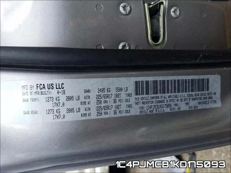 1C4PJMCB1KD175093 фото 2