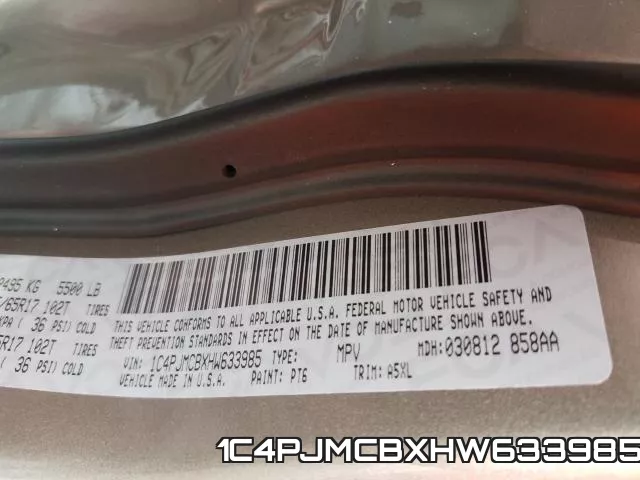 1C4PJMCBXHW633985 фото 2
