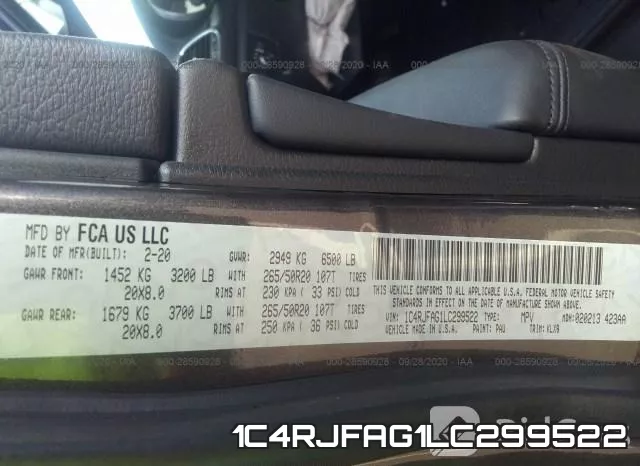 1C4RJFAG1LC299522 фото 10