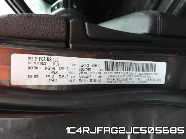 1C4RJFAG2JC505685 фото 2