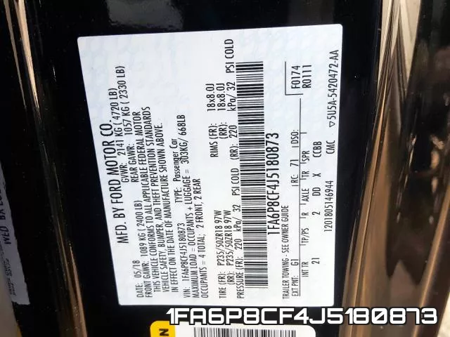 1FA6P8CF4J5180873 фото 2