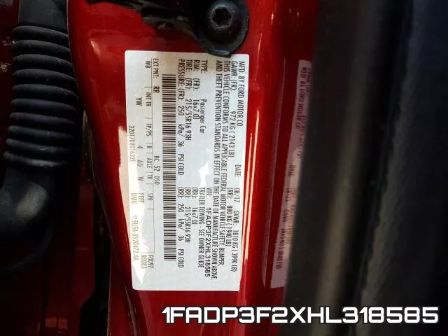 1FADP3F2XHL318585 фото 2
