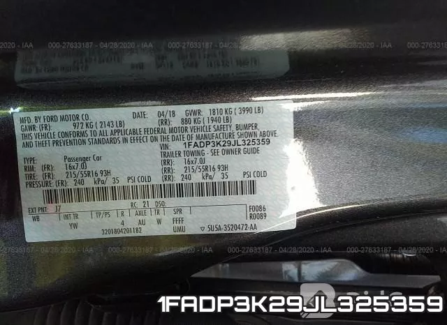 1FADP3K29JL325359 фото 10