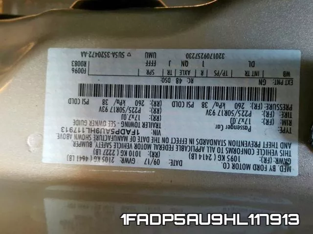 1FADP5AU9HL117913 фото 2