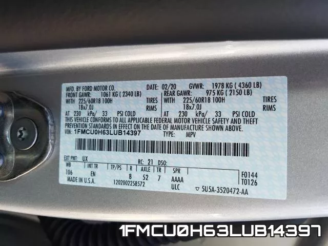 1FMCU0H63LUB14397 фото 2
