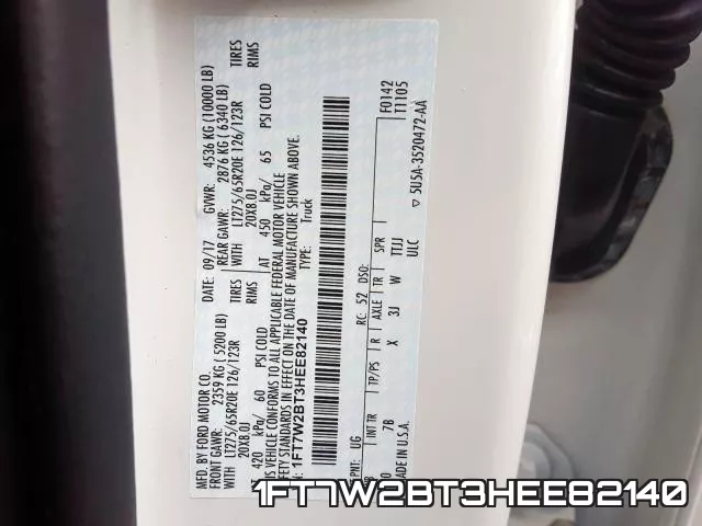 1FT7W2BT3HEE82140 фото 2