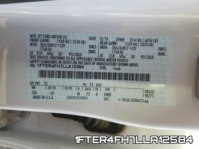 1FTER4FH7LLA12584 фото 2