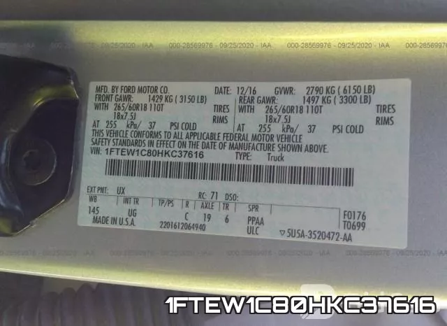 1FTEW1C80HKC37616 фото 8