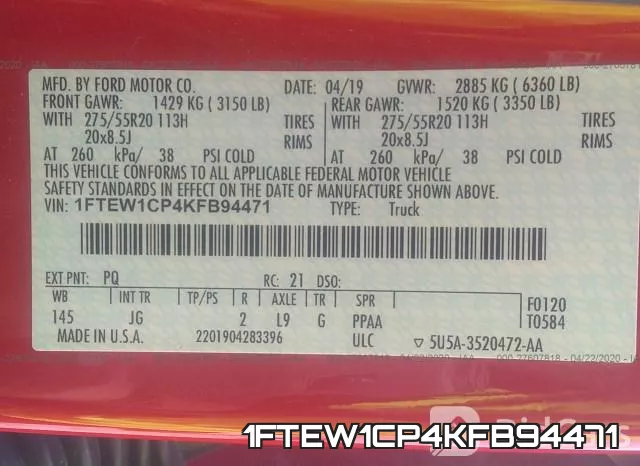 1FTEW1CP4KFB94471 фото 10