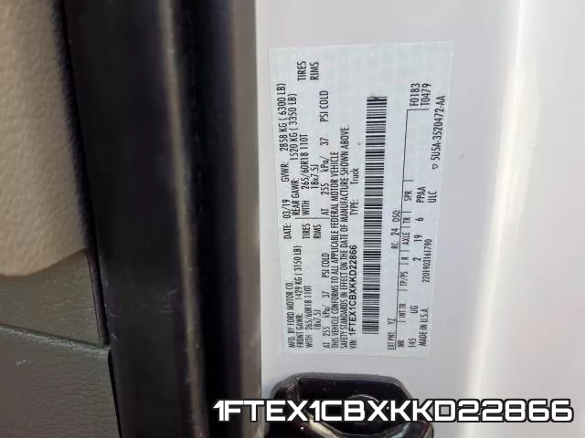 1FTEX1CBXKKD22866 фото 2