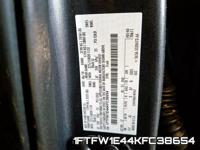 1FTFW1E44KFC38654 фото 2