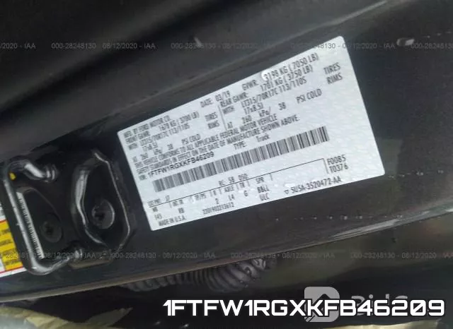 1FTFW1RGXKFB46209 фото 10