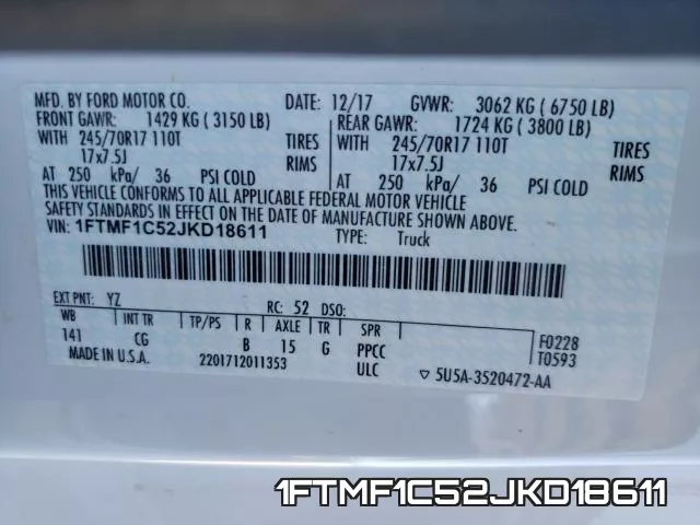 1FTMF1C52JKD18611 фото 2