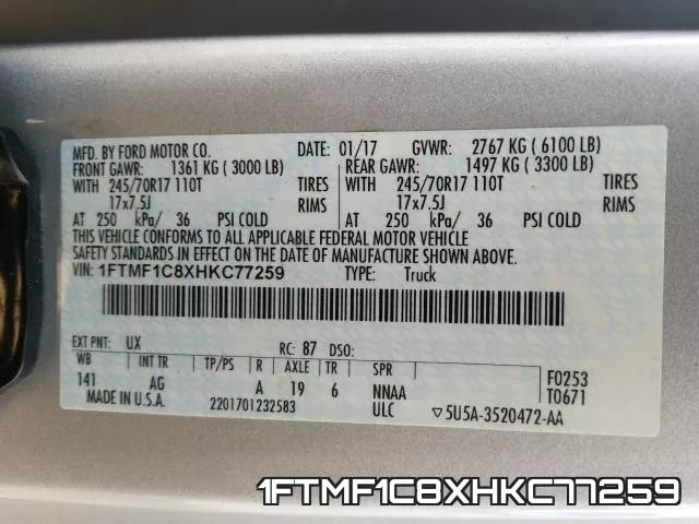 1FTMF1C8XHKC77259 фото 2