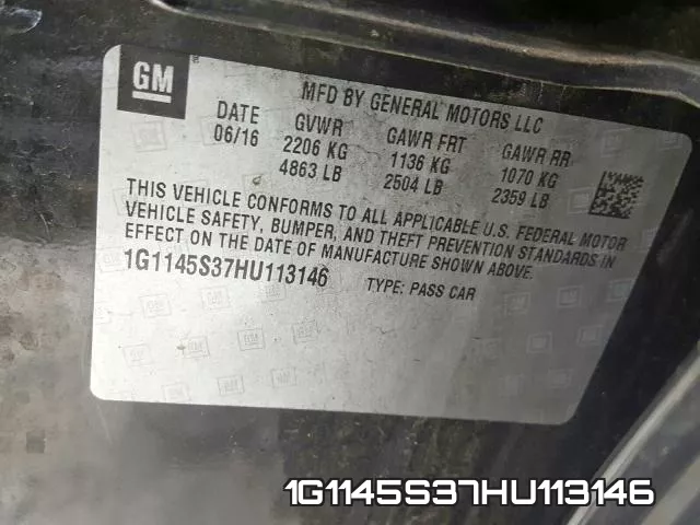 1G1145S37HU113146 фото 2