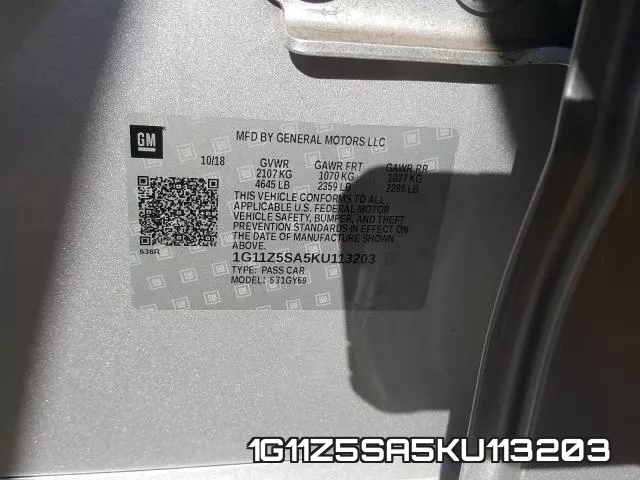 1G11Z5SA5KU113203 фото 2
