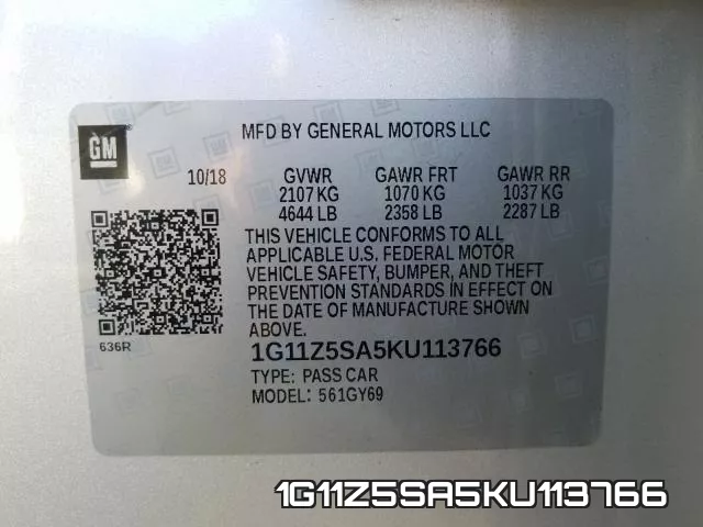 1G11Z5SA5KU113766 фото 2