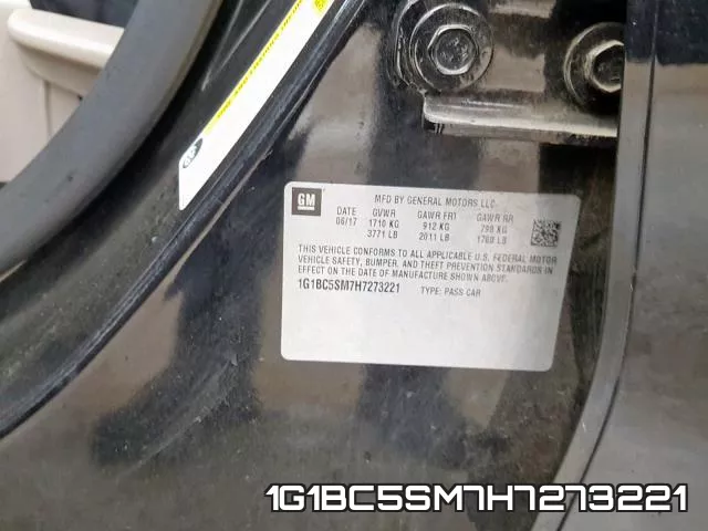1G1BC5SM7H7273221 фото 2