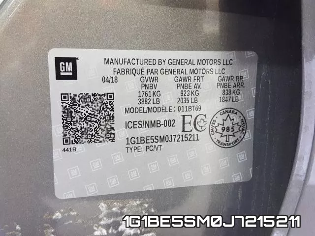 1G1BE5SM0J7215211 фото 2