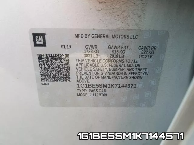 1G1BE5SM1K7144571 фото 2