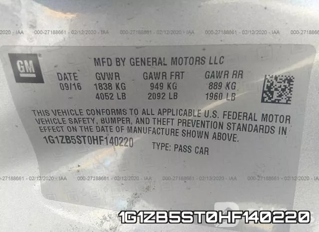 1G1ZB5ST0HF140220 фото 10