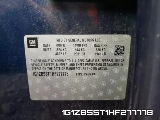 1G1ZB5ST1HF277778 фото 2