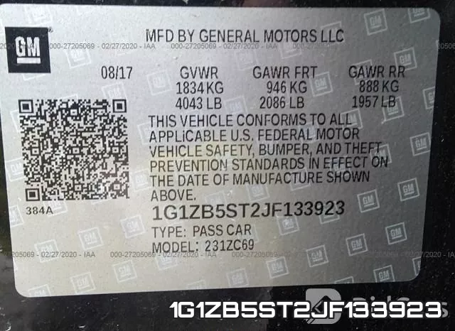 1G1ZB5ST2JF133923 фото 10