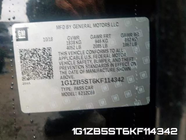 1G1ZB5ST6KF114342 фото 2
