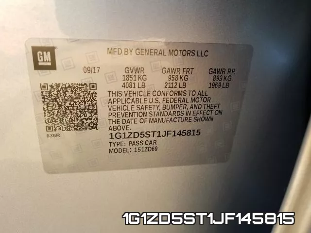 1G1ZD5ST1JF145815 фото 2