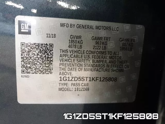1G1ZD5ST1KF125808 фото 2