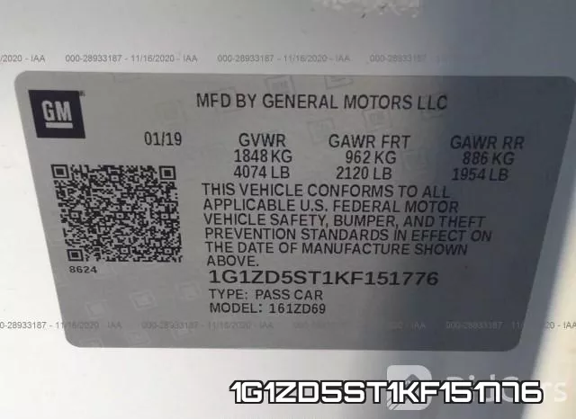 1G1ZD5ST1KF151776 фото 10
