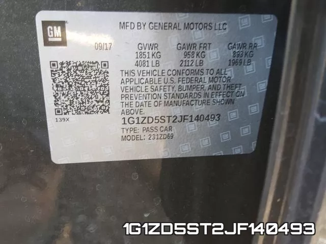 1G1ZD5ST2JF140493 фото 2