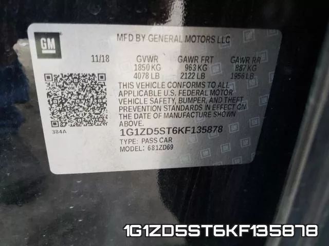 1G1ZD5ST6KF135878 фото 2