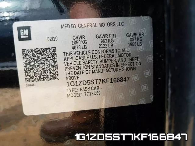 1G1ZD5ST7KF166847 фото 2